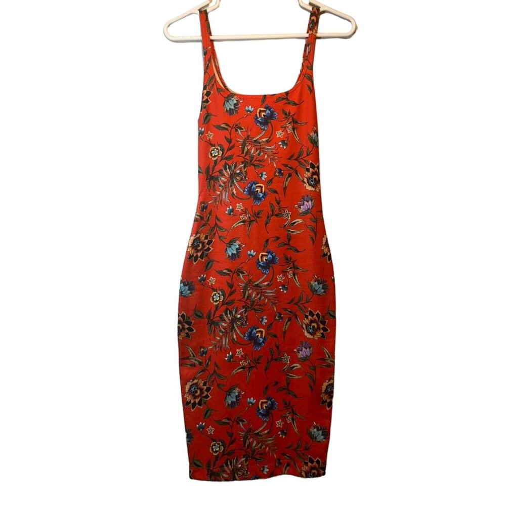 Zara Dress Red Floral Size Small